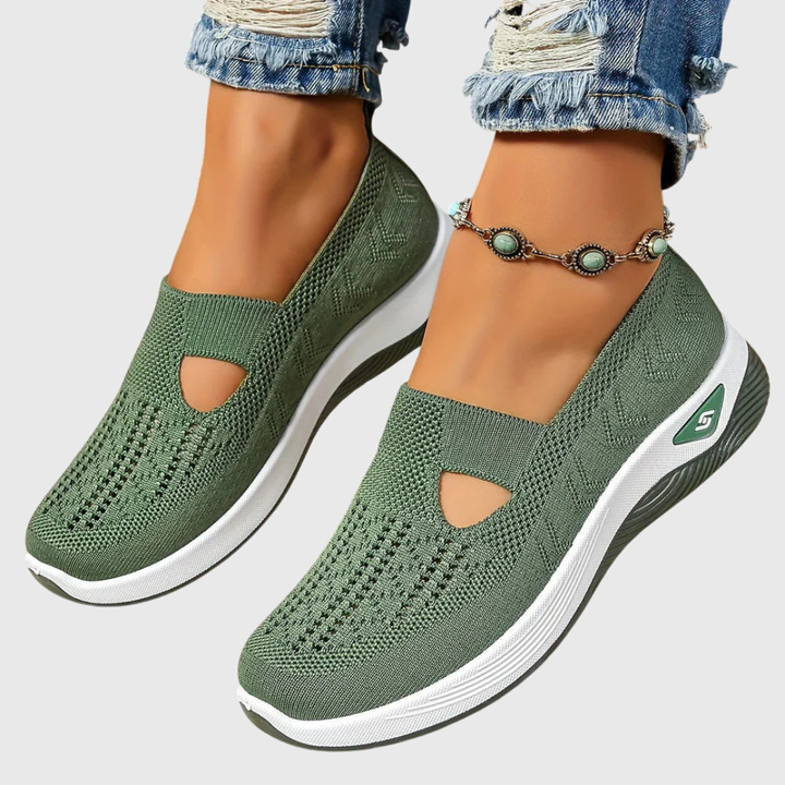 Frieda | Dame Åndbare Slip-On Strik Sneakers