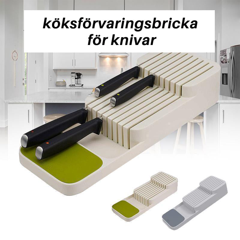 Dobbeltlags Knivopbevaringsbakke til 9 Knive i PP-materiale