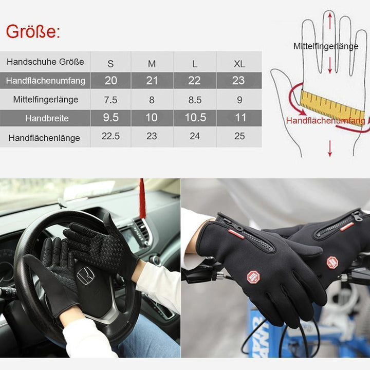 Vandtætte Touchscreen Handsker til Mænd og Kvinder med Fleecefor
