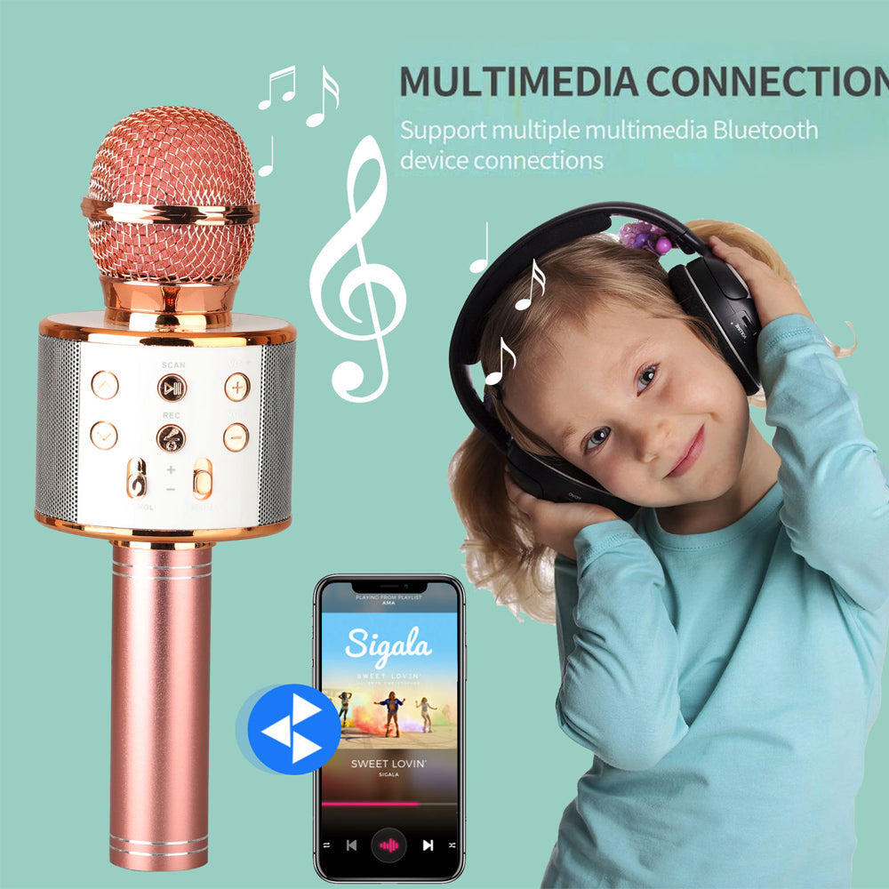 Genopladelig Bluetooth Karaoke Mikrofon med Indbygget Højttaler og Støjreduktion