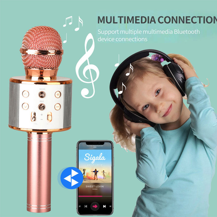 Genopladelig Bluetooth Karaoke Mikrofon med Indbygget Højttaler og Støjreduktion