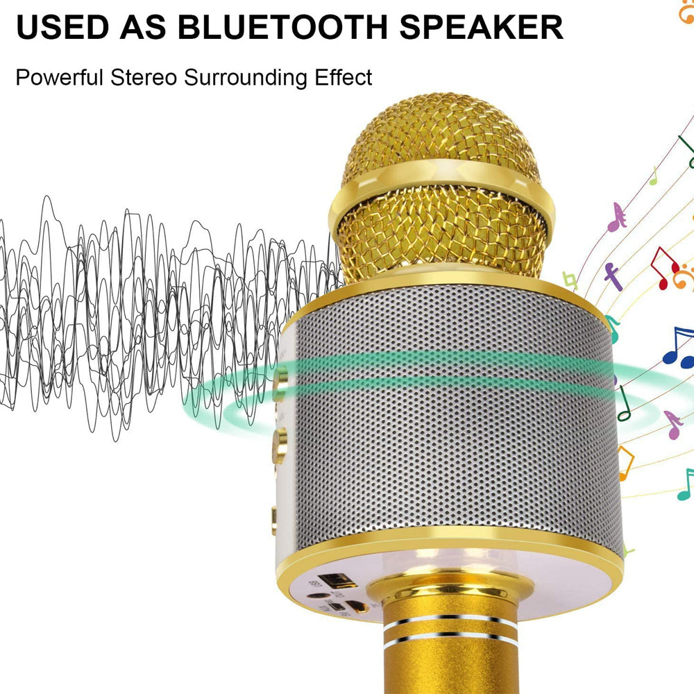 Genopladelig Bluetooth Karaoke Mikrofon med Indbygget Højttaler og Støjreduktion