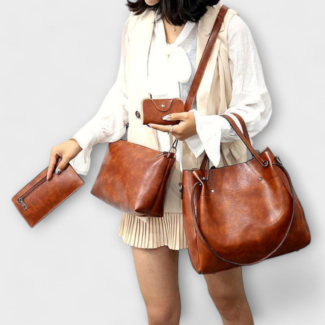 Olivia™ | 4-delt Vintage Taske Sæt