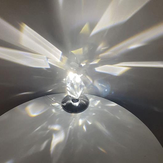 Diamantkrystal LED Bordlampe med Fjernbetjening - Trådløs Genopladelig Nattelygte med 16 Farveindstillinger