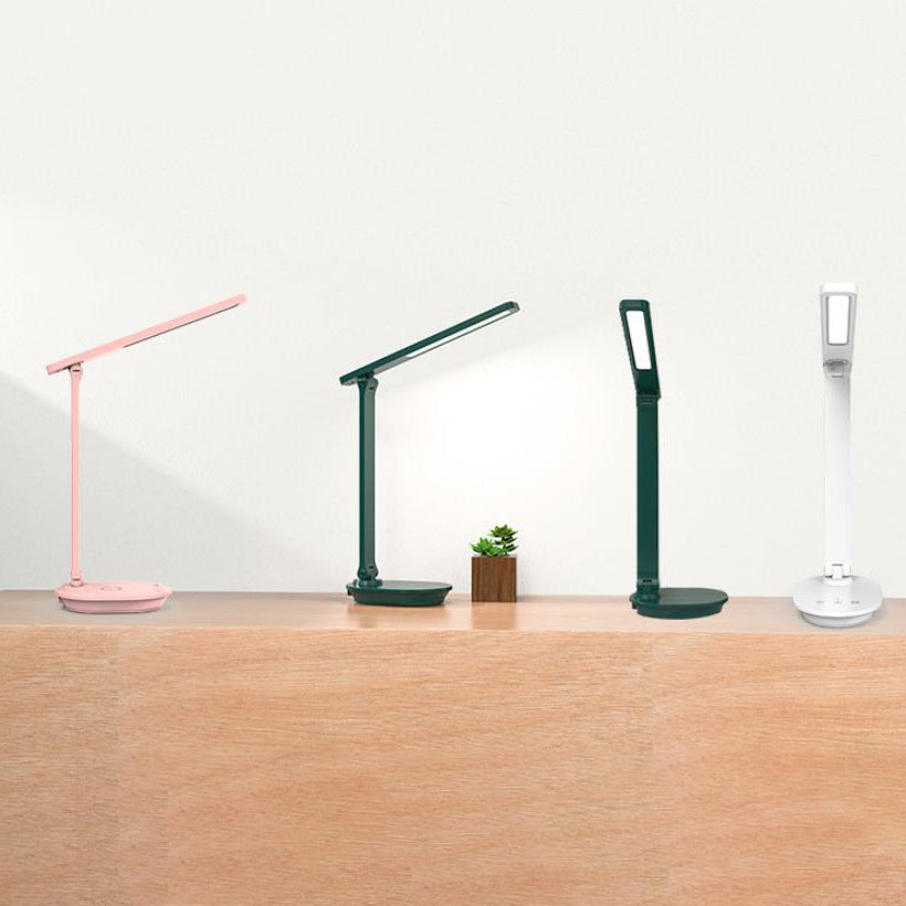 Genopladelig LED Skrivebordslampe med Dobbelt Foldedesign - Pink, Hvid, Grøn