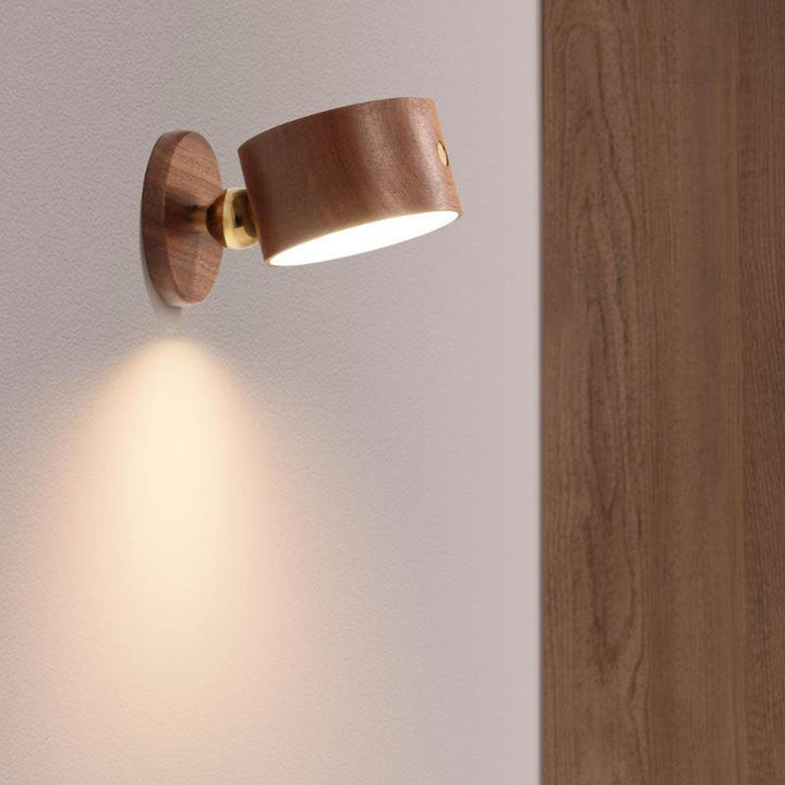 Moderne Træ Touch LED Væglampe - USB Genopladelig