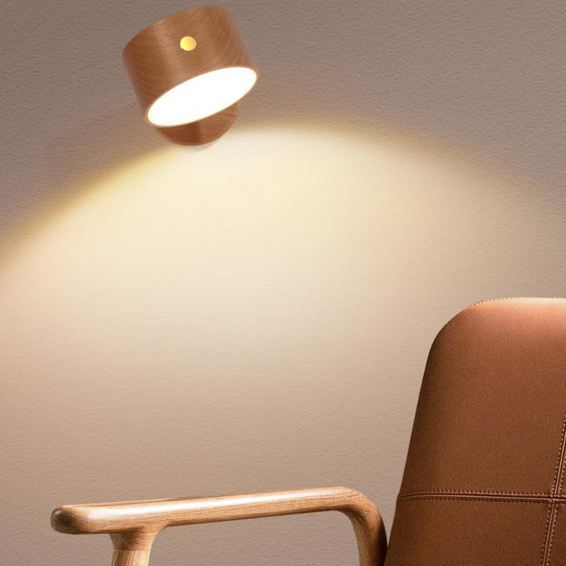 Moderne Træ Touch LED Væglampe - USB Genopladelig