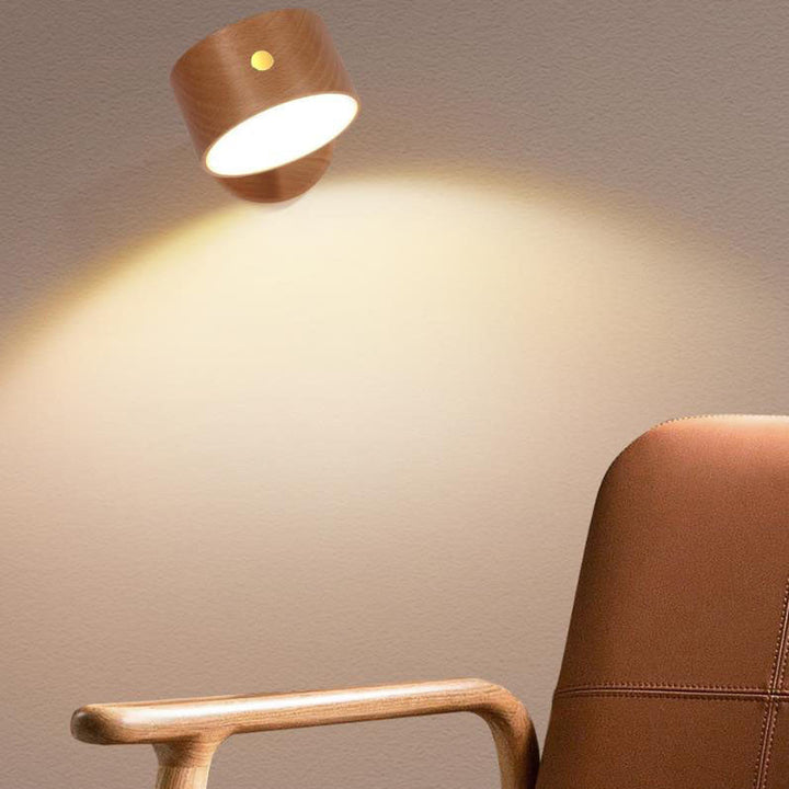 Moderne Træ Touch LED Væglampe - USB Genopladelig