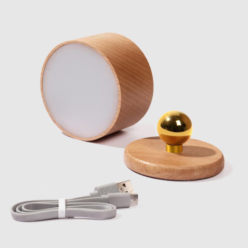 Moderne Træ Touch LED Væglampe - USB Genopladelig