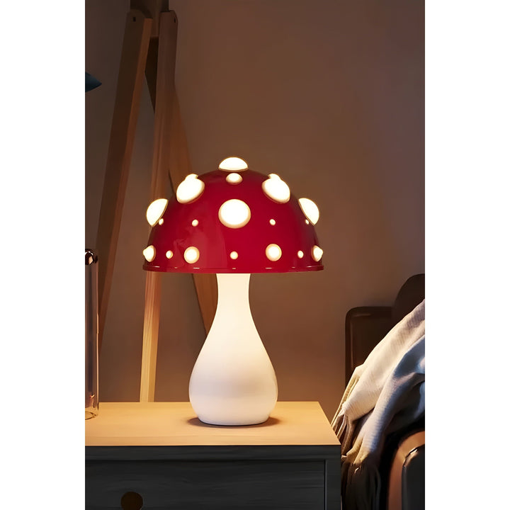 Svampeformet Bordlampe med Dæmpbar Varm LED Lys