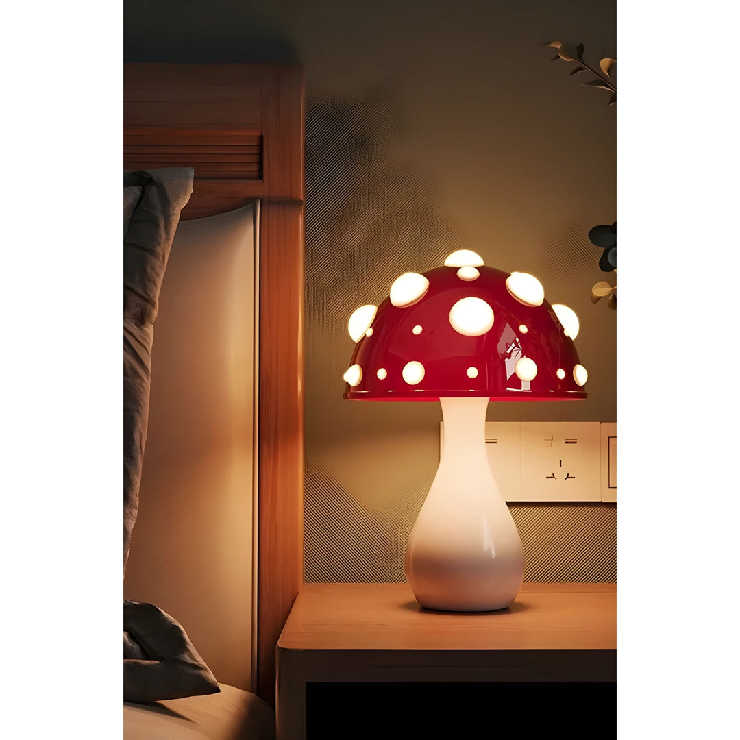 Svampeformet Bordlampe med Dæmpbar Varm LED Lys