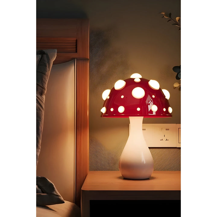 Svampeformet Bordlampe med Dæmpbar Varm LED Lys