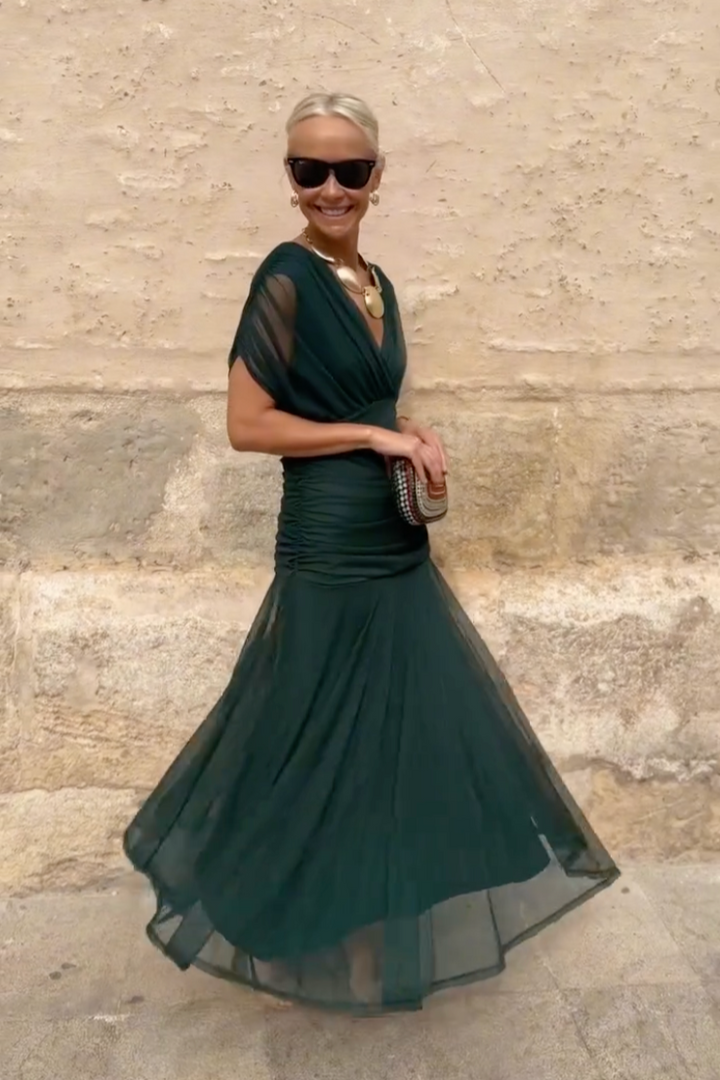 Alison™ | Elegant V-Neck Fantasy Fest Maxi Dress