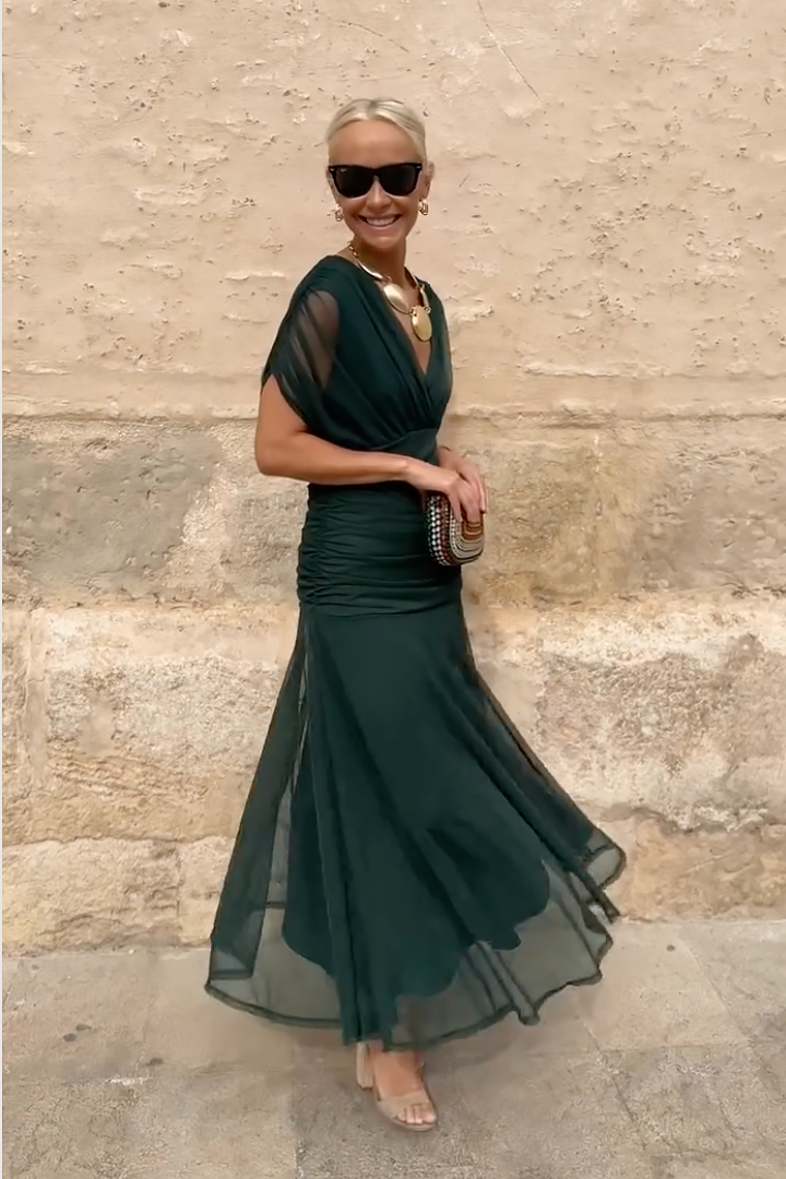 Alison™ | Elegant V-Neck Fantasy Fest Maxi Dress