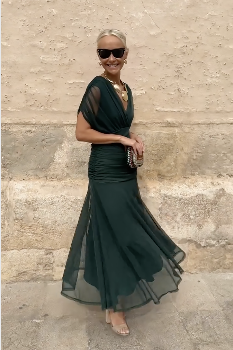 Alison™ | Elegant V-hals Fantasi Fest Maxi Kjole