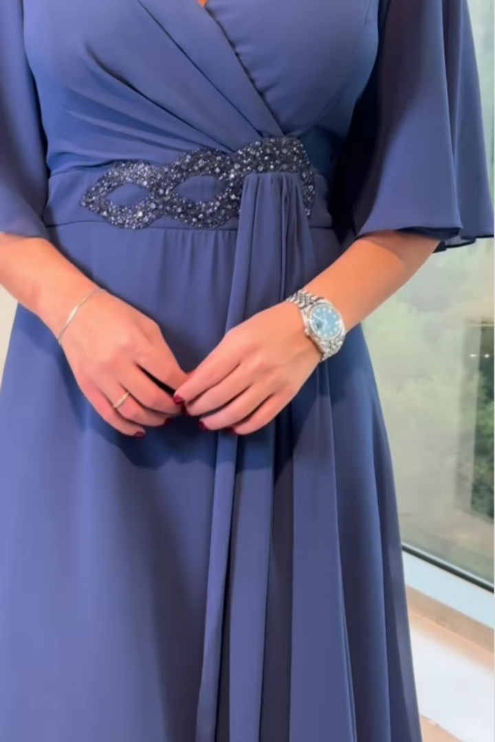 Louise™ | Elegant V-hals maxi kjole