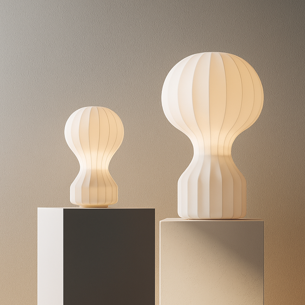 Wabi Sabi Silke Bordlampe med Blødt LED Lys