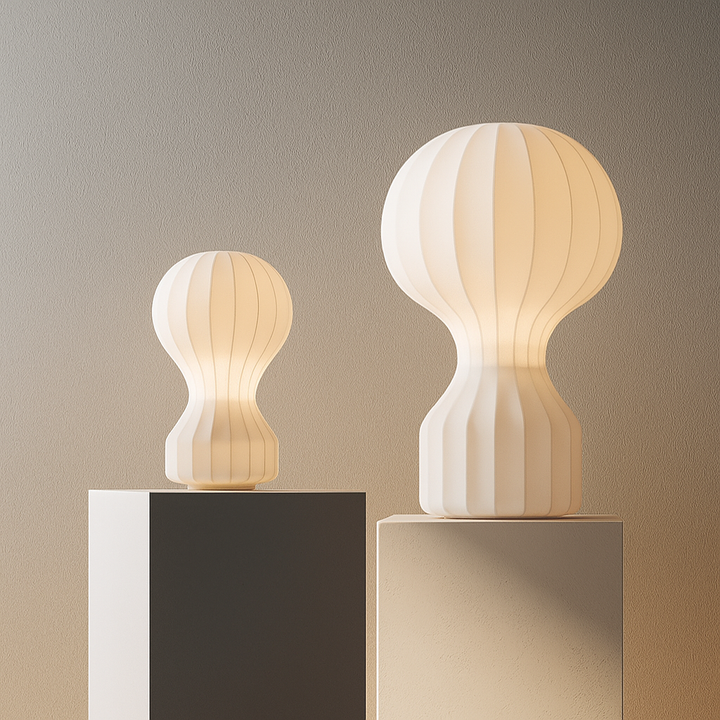 Wabi Sabi Silke Bordlampe med Blødt LED Lys
