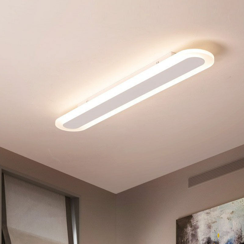 Minimalistisk Hvid Akryl Loftlampe med LED