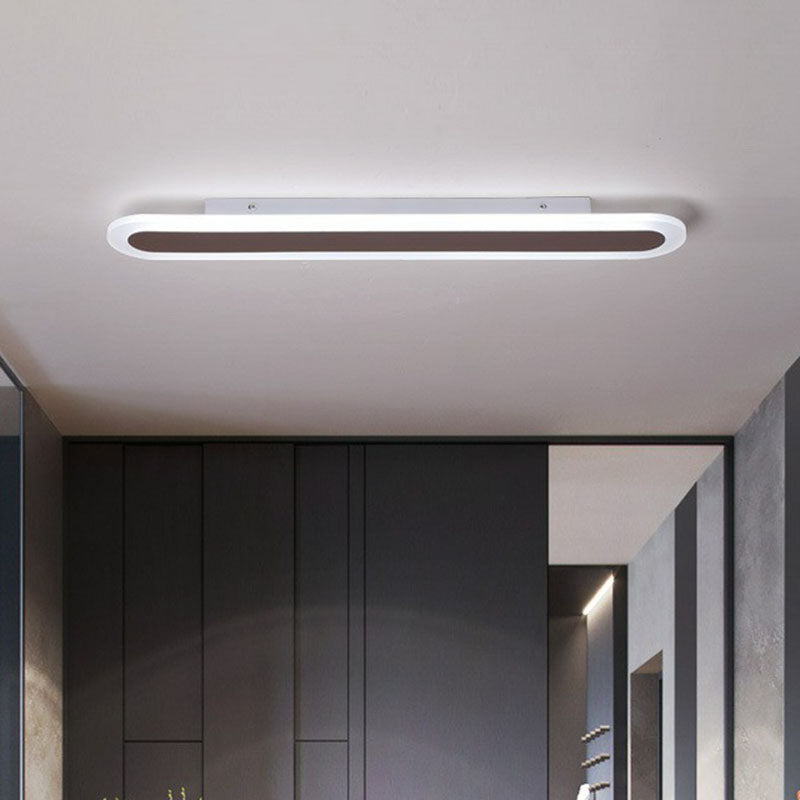 Minimalistisk Hvid Akryl Loftlampe med LED
