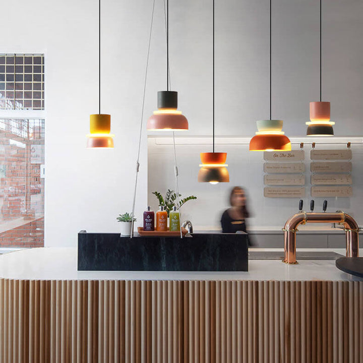 Farverig Macaron LED Pendel lampe i Moderne Skandinavisk Design