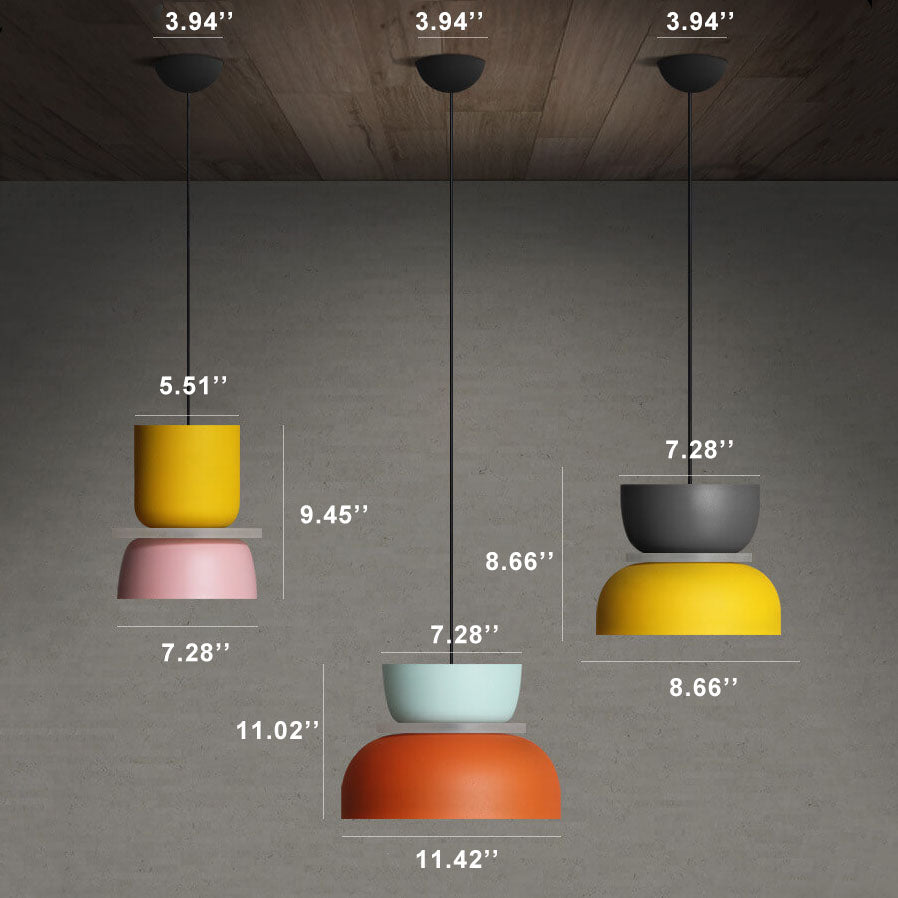 Farverig Macaron LED Pendel lampe i Moderne Skandinavisk Design