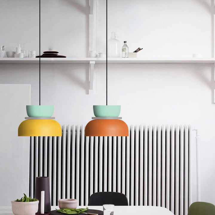 Farverig Macaron LED Pendel lampe i Moderne Skandinavisk Design