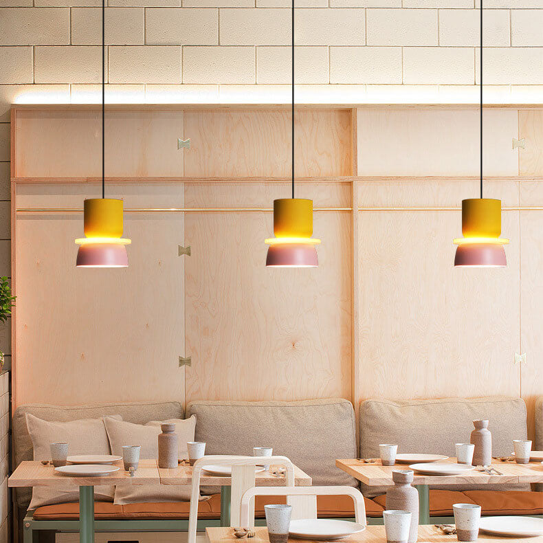 Farverig Macaron LED Pendel lampe i Moderne Skandinavisk Design