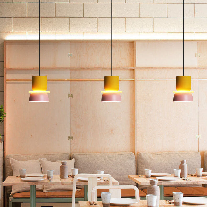 Farverig Macaron LED Pendel lampe i Moderne Skandinavisk Design