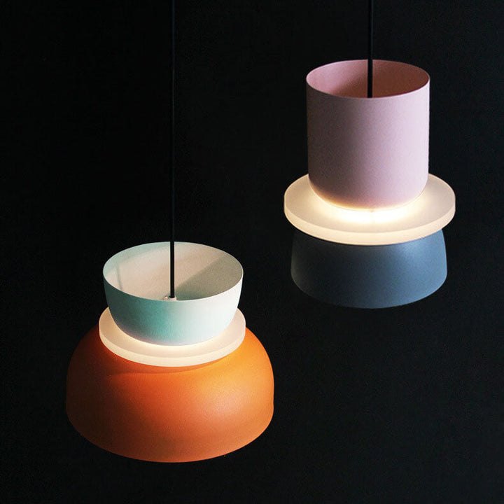 Farverig Macaron LED Pendel lampe i Moderne Skandinavisk Design