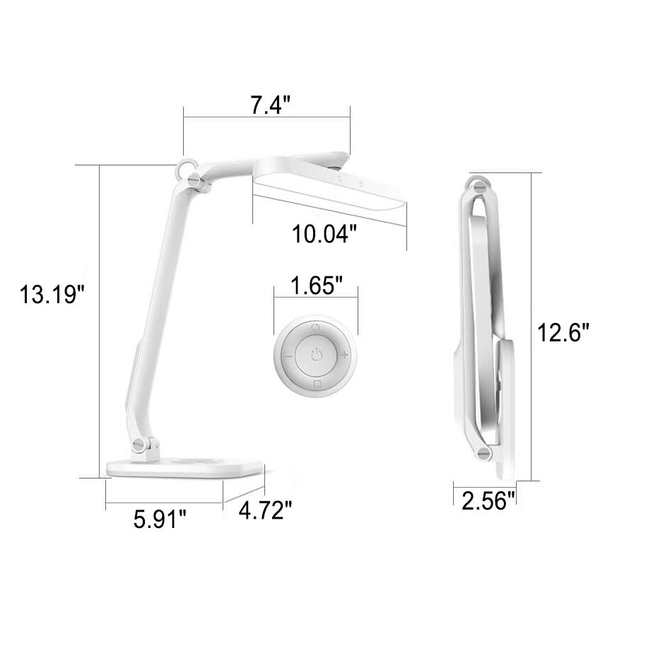USB Opladelig Foldbar LED Skrivebordslampe i Hvid