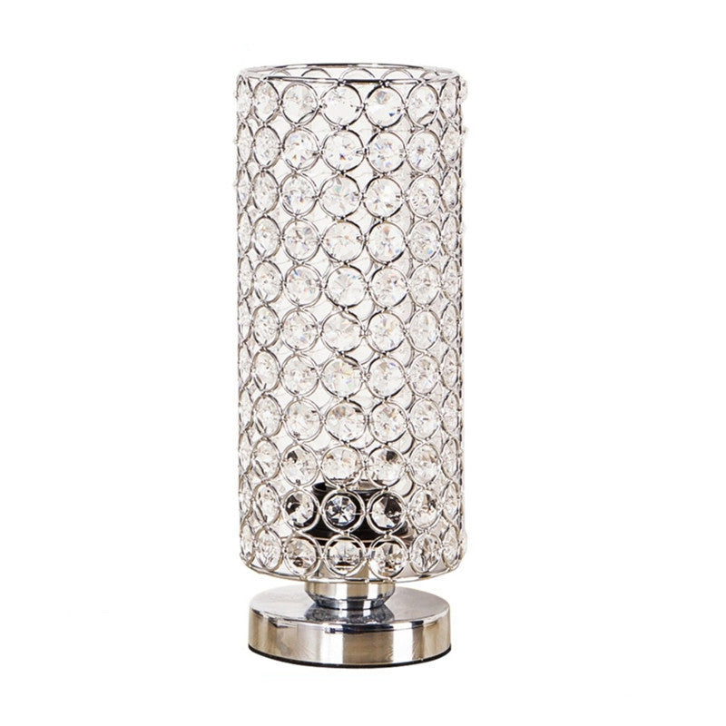 Moderne Krystal Bordlampe med Krom Finish