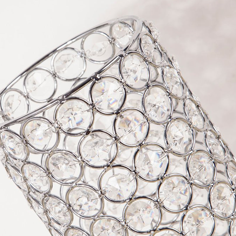 Moderne Krystal Bordlampe med Krom Finish
