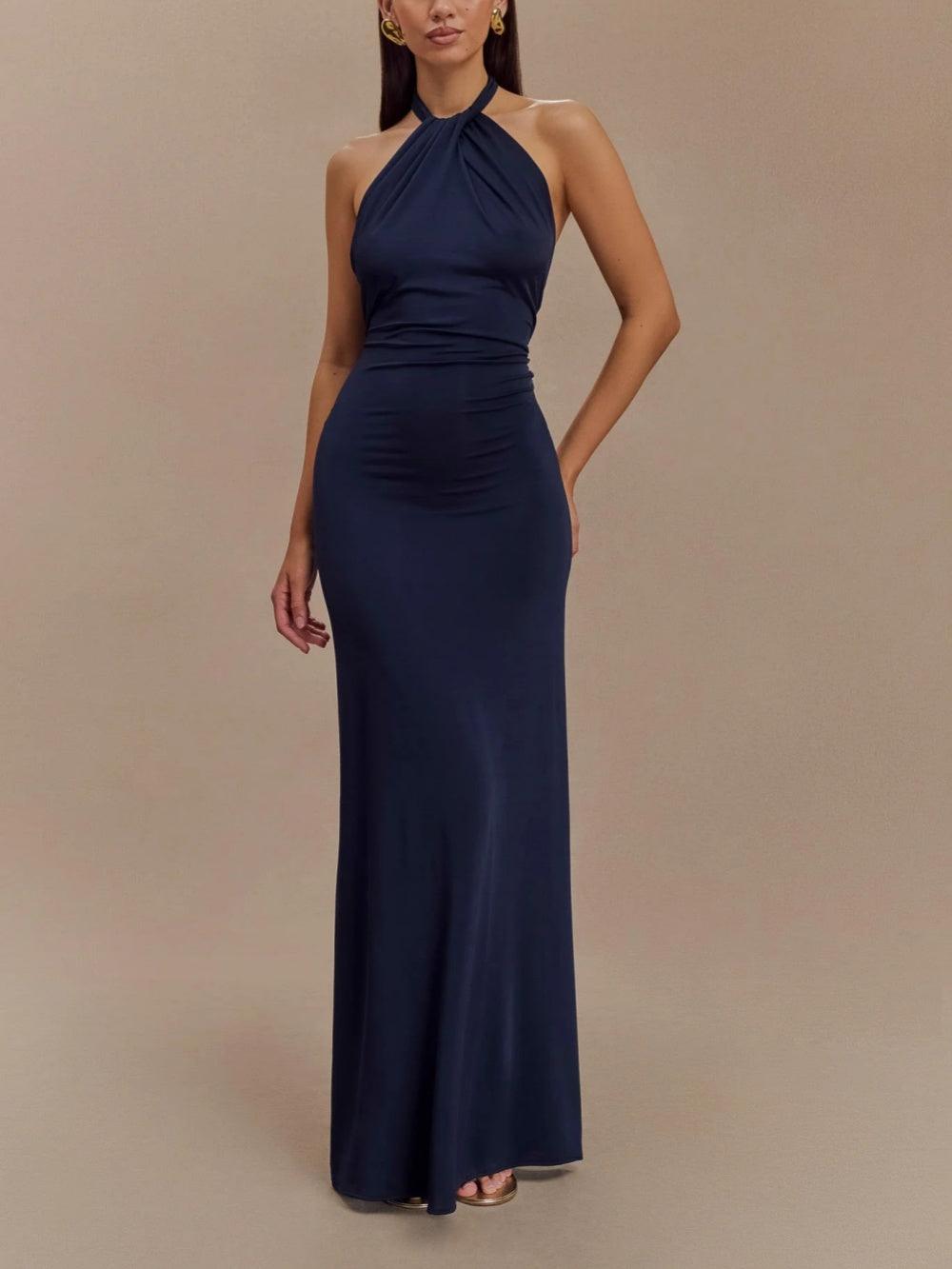 Kendra™ | Slinky Halter Maxi Kjole