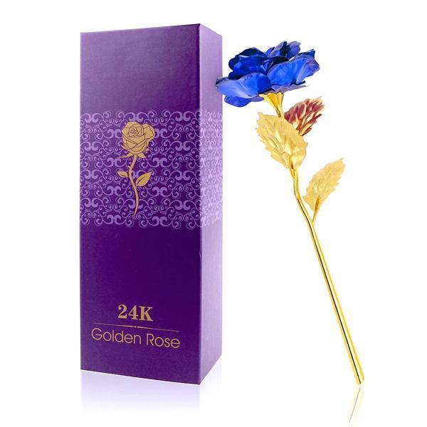 24K Guldbelagt Rose med Gaveæske og Ægthedscertifikat