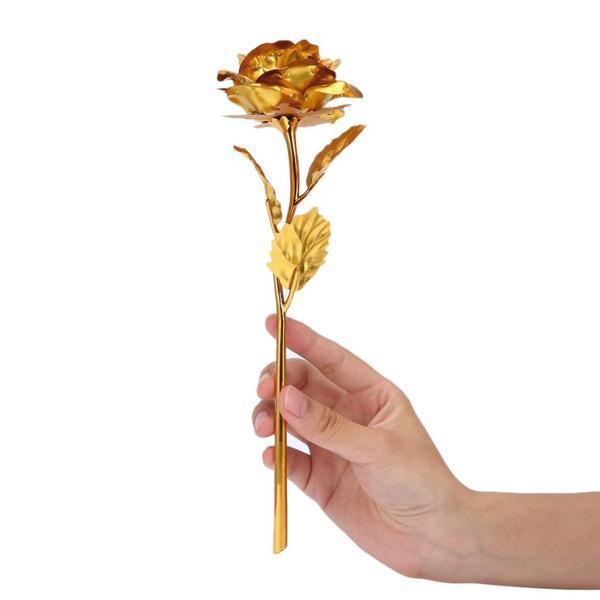 24K Guldbelagt Rose med Gaveæske og Ægthedscertifikat
