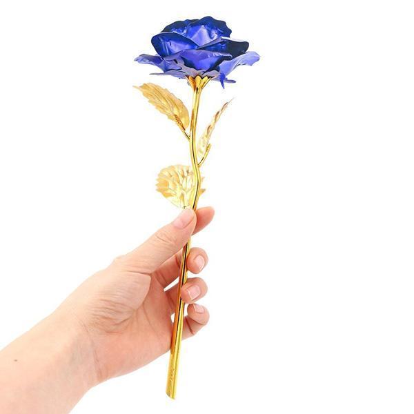 24K Guldbelagt Rose med Gaveæske og Ægthedscertifikat