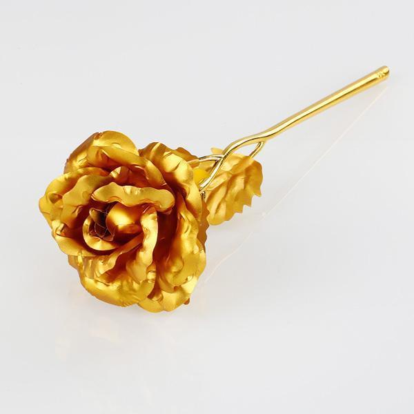 24K Guldbelagt Rose med Gaveæske og Ægthedscertifikat