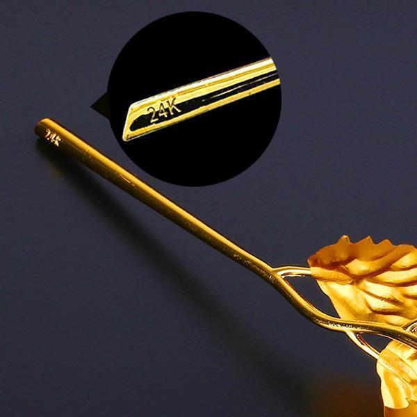 24K Guldbelagt Rose med Gaveæske og Ægthedscertifikat