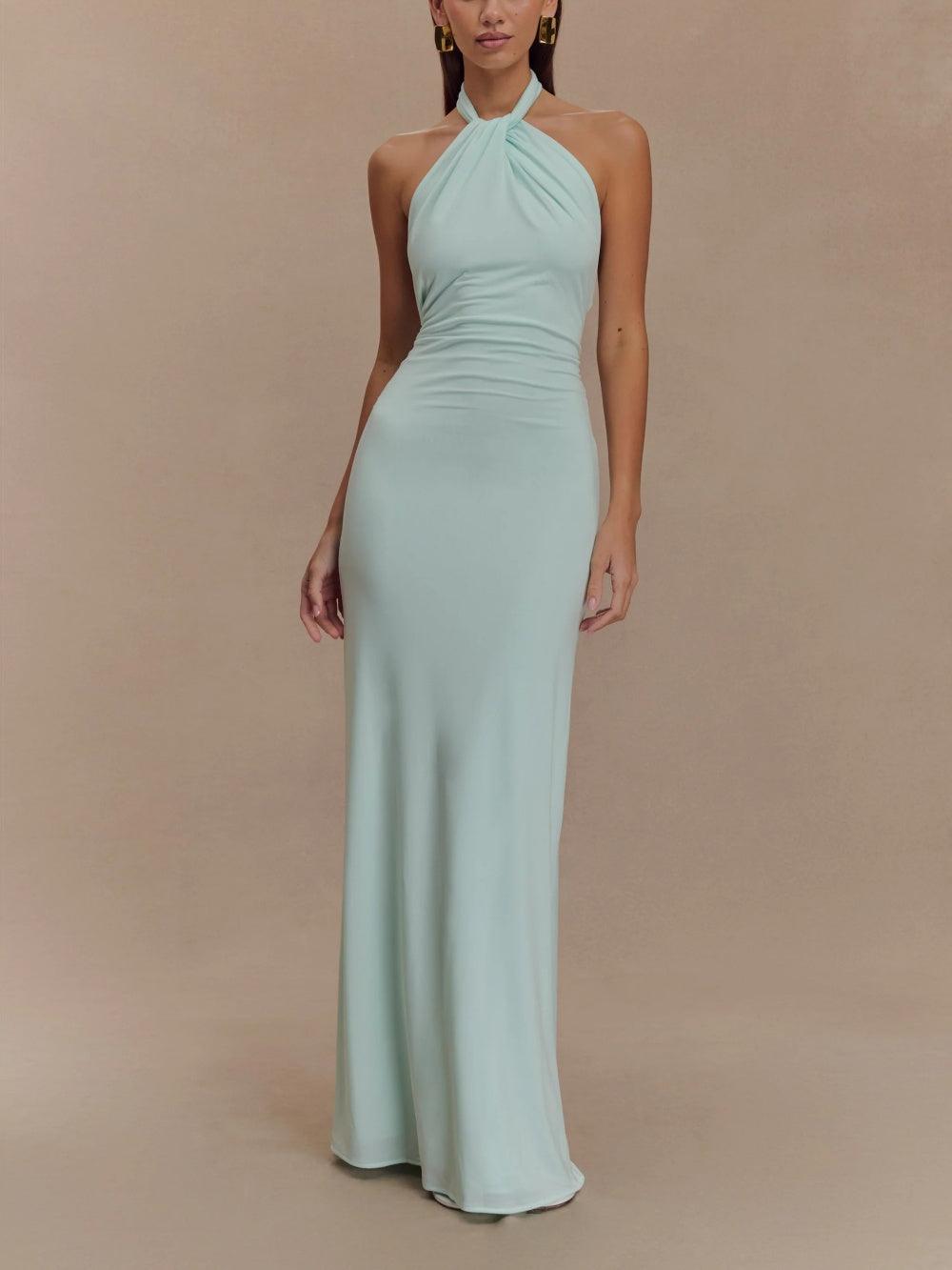Kendra™ | Slinky Halter Maxi Kjole