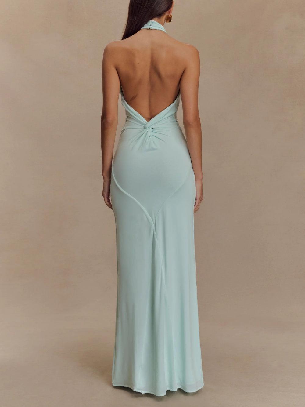 Kendra™ | Slinky Halter Maxi Kjole