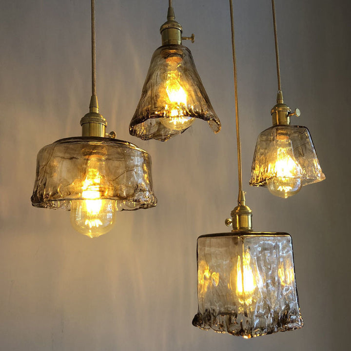 Sort Oval Loftlampe med Krystalprismaer i Industriel Stil