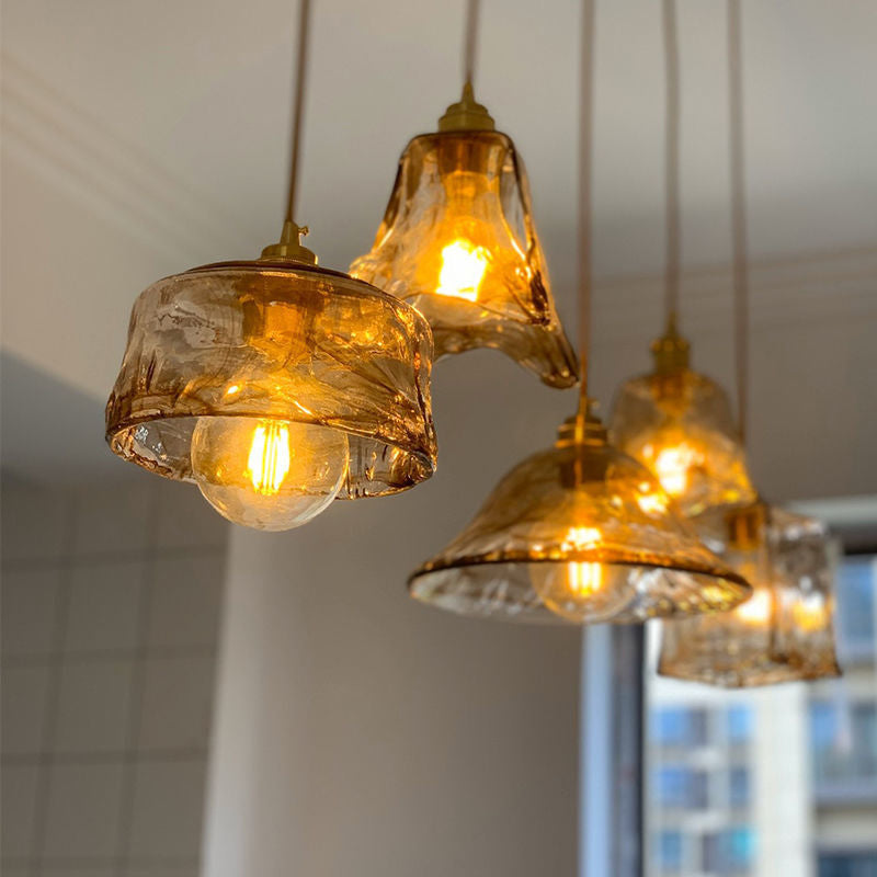 Sort Oval Loftlampe med Krystalprismaer i Industriel Stil