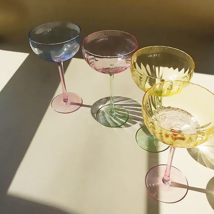 Græskarformede Krystal Champagneglas med Elegant Halsdesign