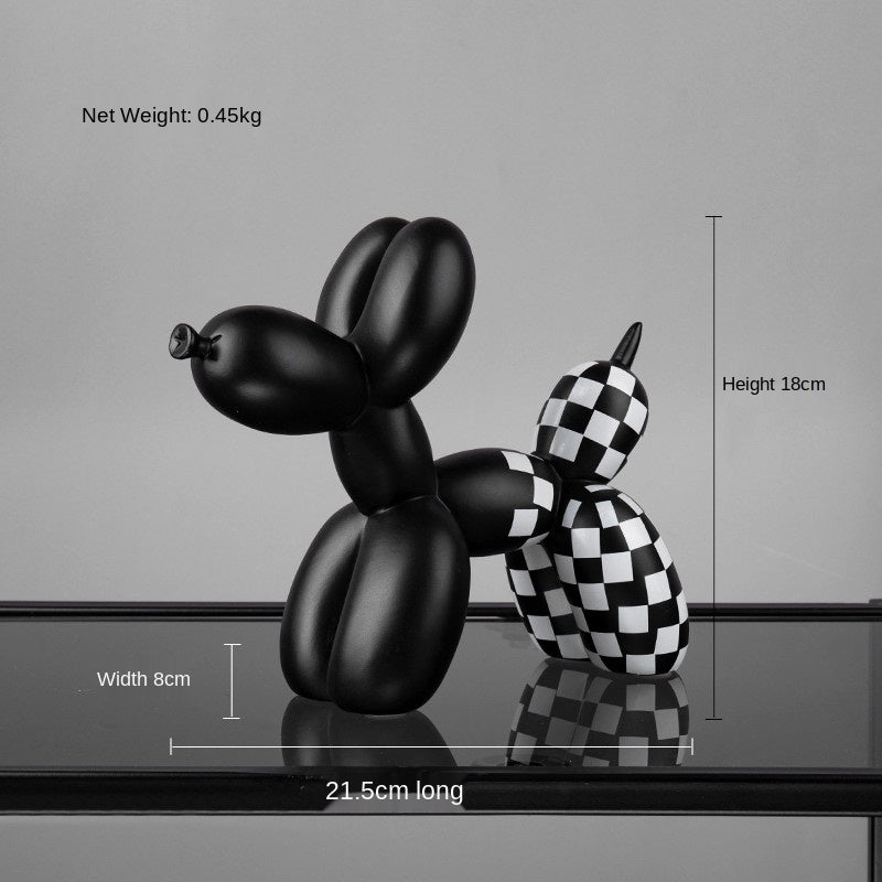 Håndlavet Skandinavisk Ballonhund Figurine i Resin