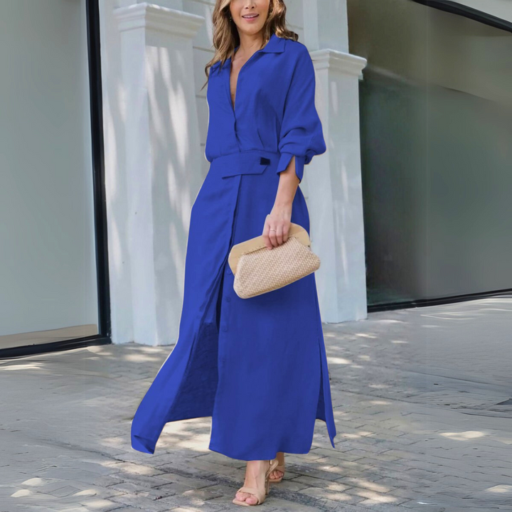 Amara™ | Chic V-Neck Maxi Dress