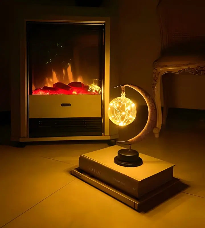 LED Månelampe i Glas - Batteridrevet, Realistisk Design