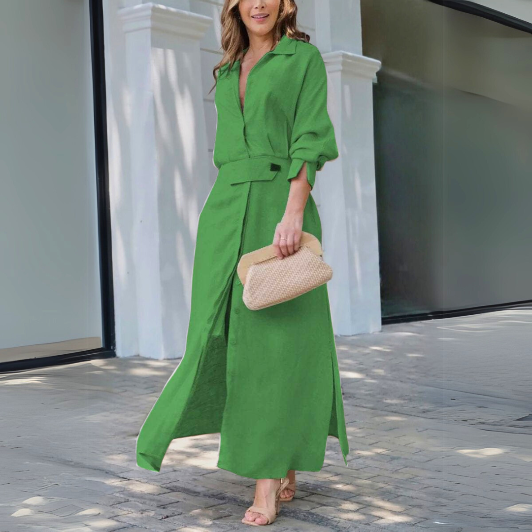 Amara™ | Elegant Maxi Kjole med V-Udskæring