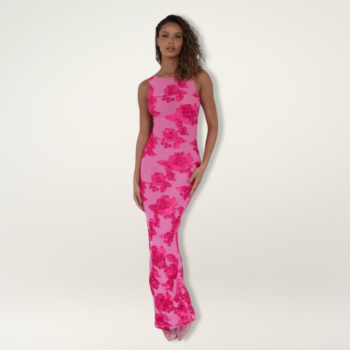 Lily™ | Elegant Maxi Kjole med Blomsterprint i Pink
