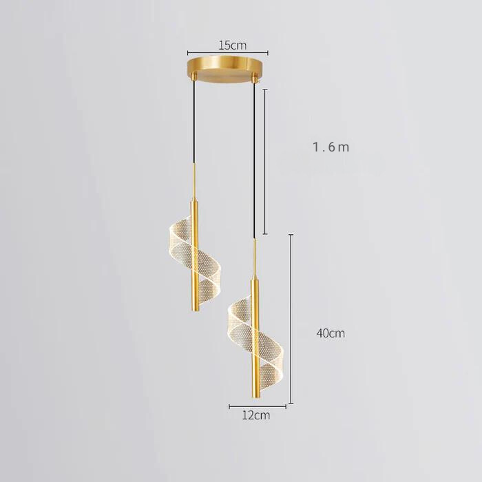 Sort og Guld Justerbar LED Pendel lys